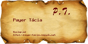 Payer Tácia névjegykártya